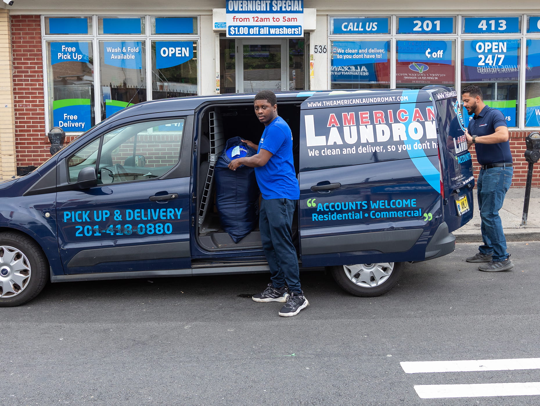 Residential and Commercial Laundry Pickup and Delivery. 24-hour turnover available.